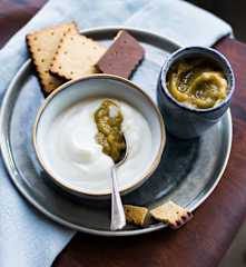 Crème au fromage blanc et rhubarbe