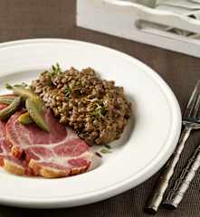 Novoroční čočka s houbami