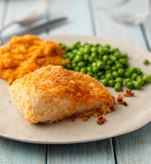 Baked Parmesan Fish with Sweet Potato Mash
