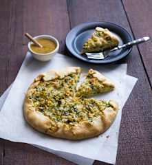 Cheese and spring onion galette