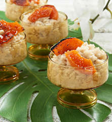 Sticky Coconut Rice with Brûléed Papaya