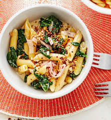 Penne mit Spinat-Käse-Sauce