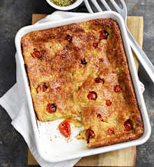 Clafoutis aux tomates et au pesto