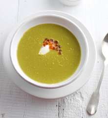 Creme de ervilhas e agrião