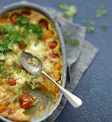 Clafoutis aux tomates cerise et au chèvre