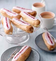 Raspberry and Vanilla Éclairs