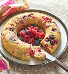 Clafoutis vapeur pomme-fruits rouges