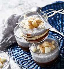 Pudding aux graines de chia et crème au cacao