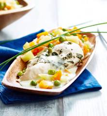 Filets de poulet et leur jardinière de légumes