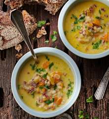 Soupe de légumes, orge et viande des Grisons