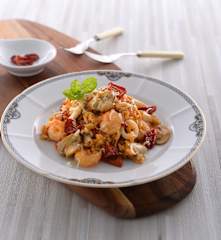 莫札瑞拉乾蕃茄海鮮燉飯