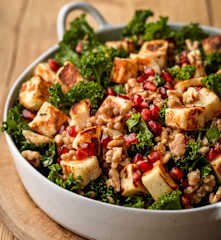 Warm Halloumi, Walnut and Pomegranate Salad