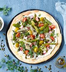 Pizza maraîchère au brebis