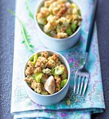 Crumble de poulet au poireau