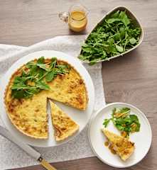 Crab and ginger tart with chilli dressing