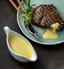 Perfect steak with sauce Bernaise