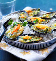 Moules farcies au beurre d'ail