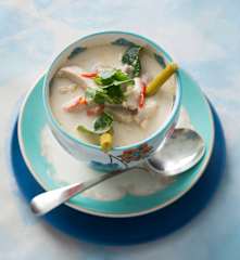 Tom kha gai (Thai chicken coconut soup)