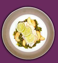 Seelachs auf Curry-Grünkohl