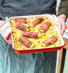 Roulade de jambon cru et poireau au comté