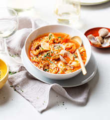 Sopa de pescado y arroz