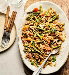 Asparagus, Broccoli and Mushroom Rice