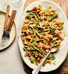 Asparagus, Broccoli and Mushroom Rice