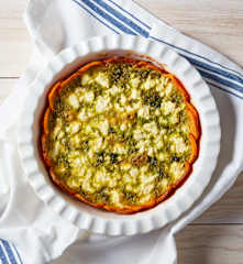 Spring Vegetable Quiche with Sweet Potato Crust