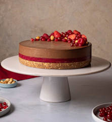 Frambuaz ve Çikolatalı Pişmeyen Pasta