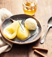 Poires au sirop sous-vide