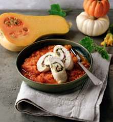 Hendlroulade mit Kürbisgemüse