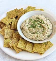 Babaganoush con crackers de semillas