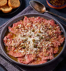 Carpaccio de res en Sousvide