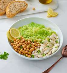 Baccalà con cavolo verza e ceci