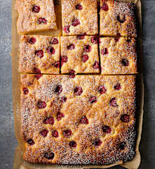 Raspberry, Lemon and White Chocolate Traybake
