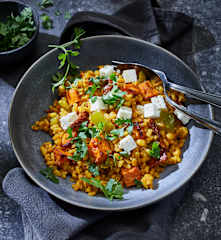 Süßkartoffel-Sonnenweizen mit Feta