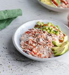 Bowl de salmão e arroz