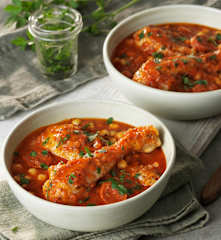 Chicken chorizo and chickpea stew