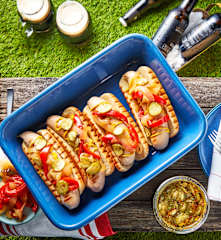 Beer Brats with Onions and Peppers
