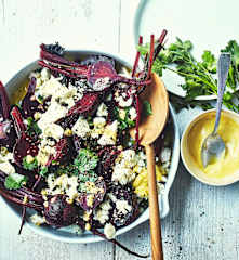 Menu light - Petites betteraves vapeur, sauce citron-moutarde