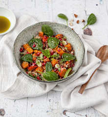 Quinoa Salad with Butternut Squash, Spinach and Pomegranate