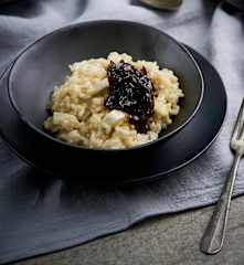 Risoto com cebola caramelizada