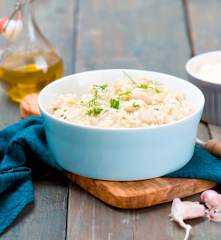 Kremowe risotto z kurczakiem i czosnkiem