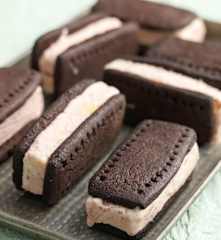 Nectarine and Raspberry Ice Cream Sandwiches
