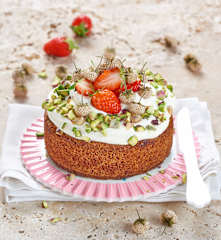 Tarte fraise, chantilly et pistache