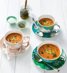 Watermelon gazpacho with jalapeño oil