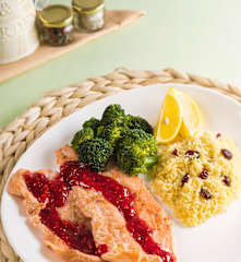 Cous cous con salmón y verduras