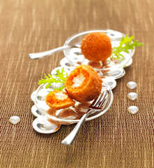 Amuse bouche : cromesquis de carotte