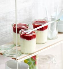 Riz au lait au coulis de framboises