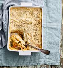 Lasanha de abóbora e couve